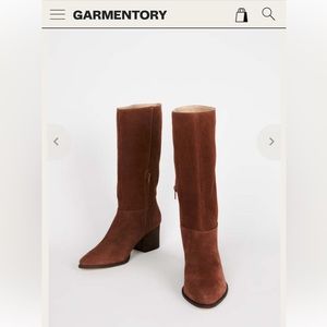Intentionally Blank Carlos Tall Suede Boot in Mahogany, Size 6
